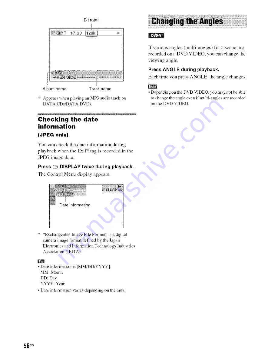 Sony BRAVIA DAV-HDX500 Operating Instructions Manual Download Page 56