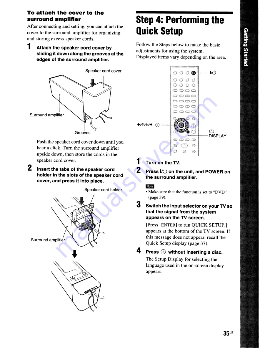 Sony BRAVIA DAV-HDX589W Operating Instructions Manual Download Page 35