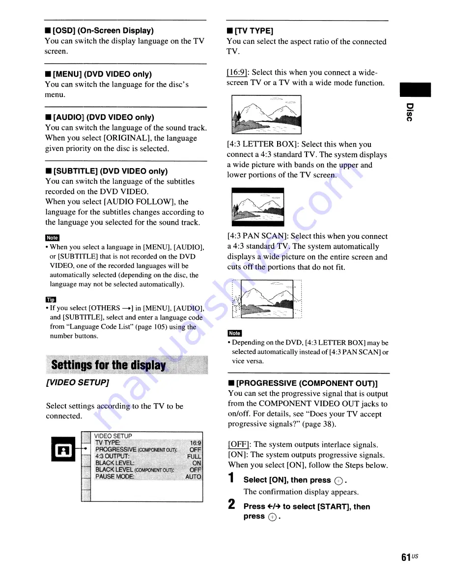 Sony BRAVIA DAV-HDX589W Operating Instructions Manual Download Page 61