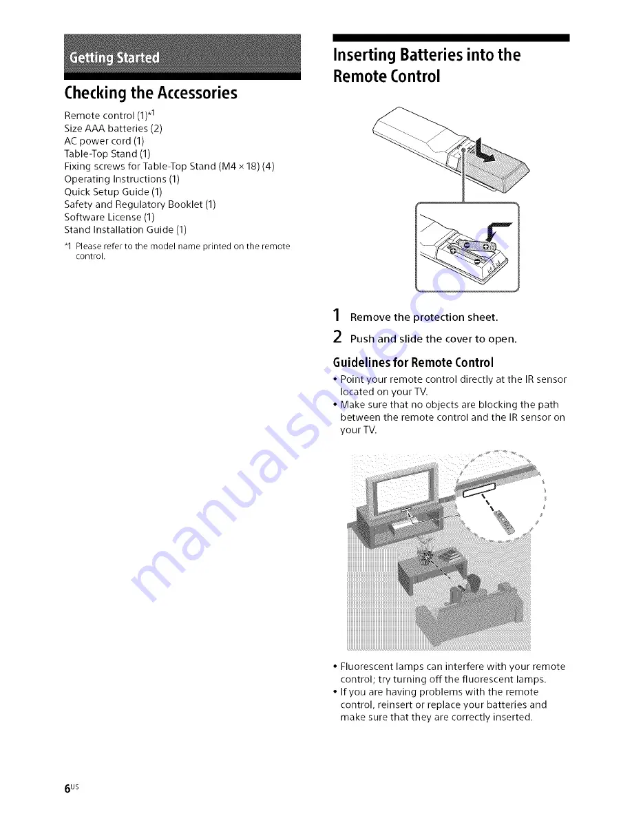 Sony Bravia KDL-32R30OB Operating Instructions Manual Download Page 6