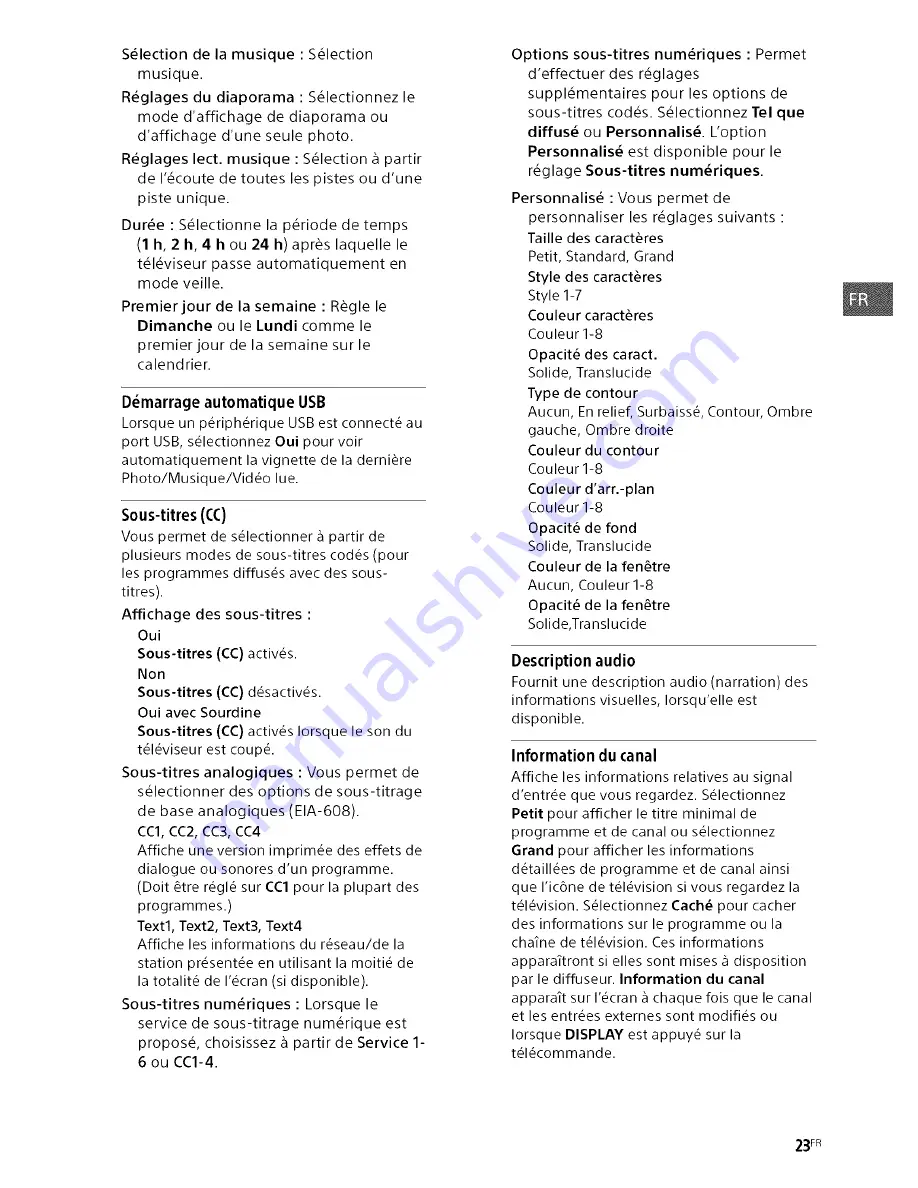 Sony Bravia KDL-32R30OB Operating Instructions Manual Download Page 55