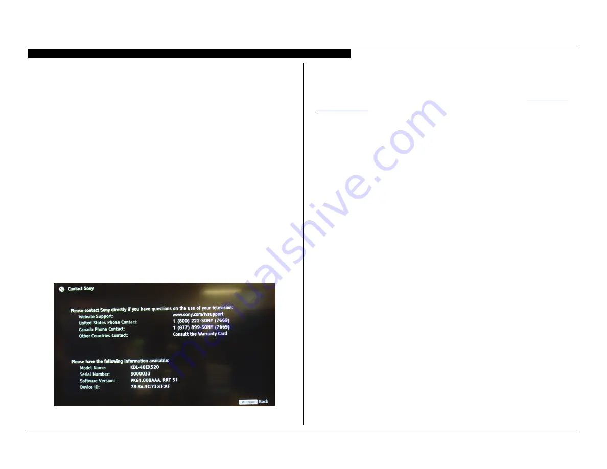 Sony Bravia KDL-40EX520 Service Manual Download Page 25