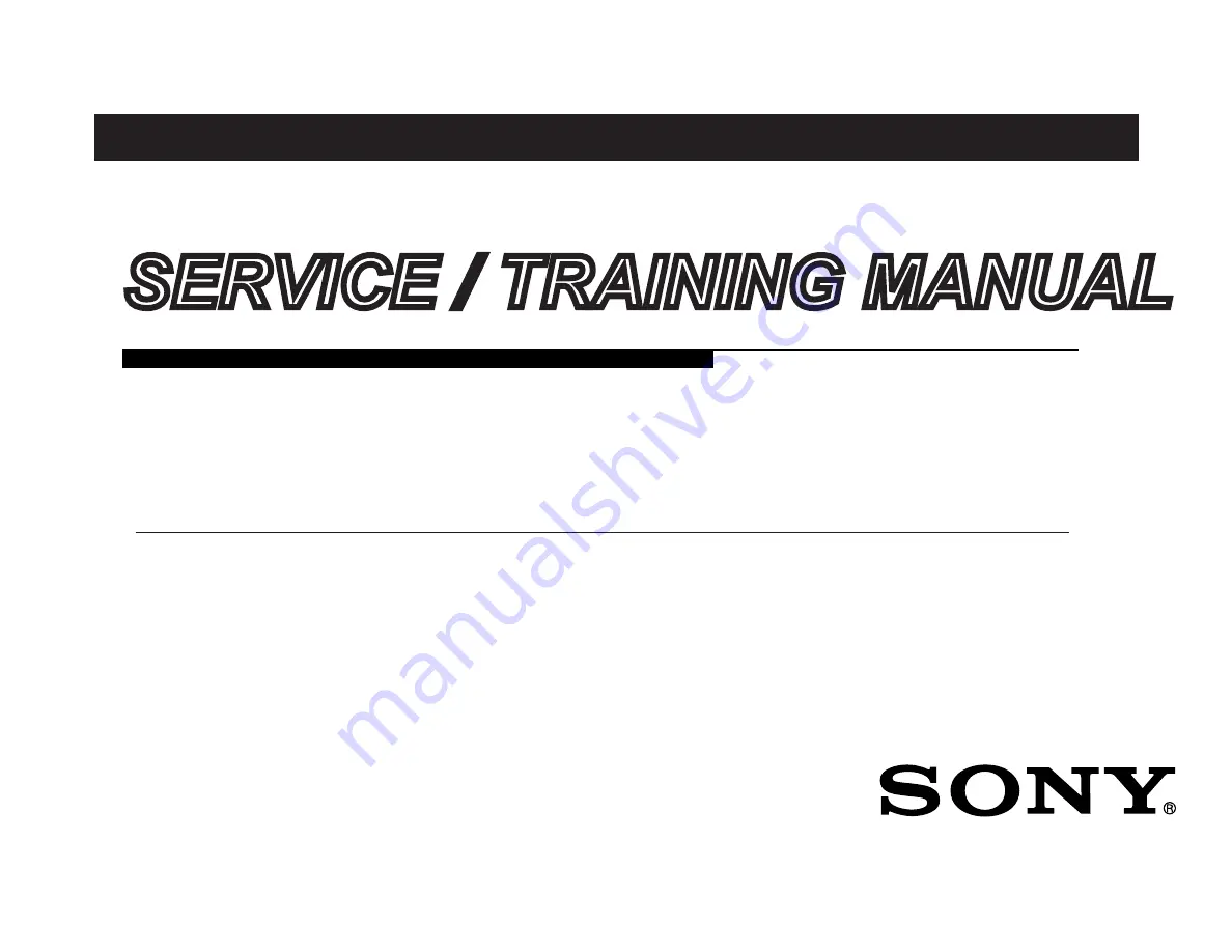 Sony Bravia KDL-55HX820 Service Training Manual Download Page 1