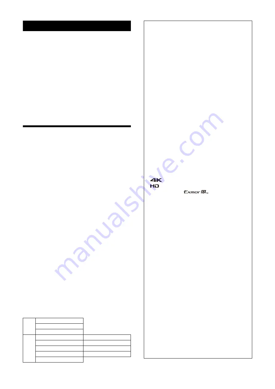 Sony BRC-X400 Operating Instructions Manual Download Page 5