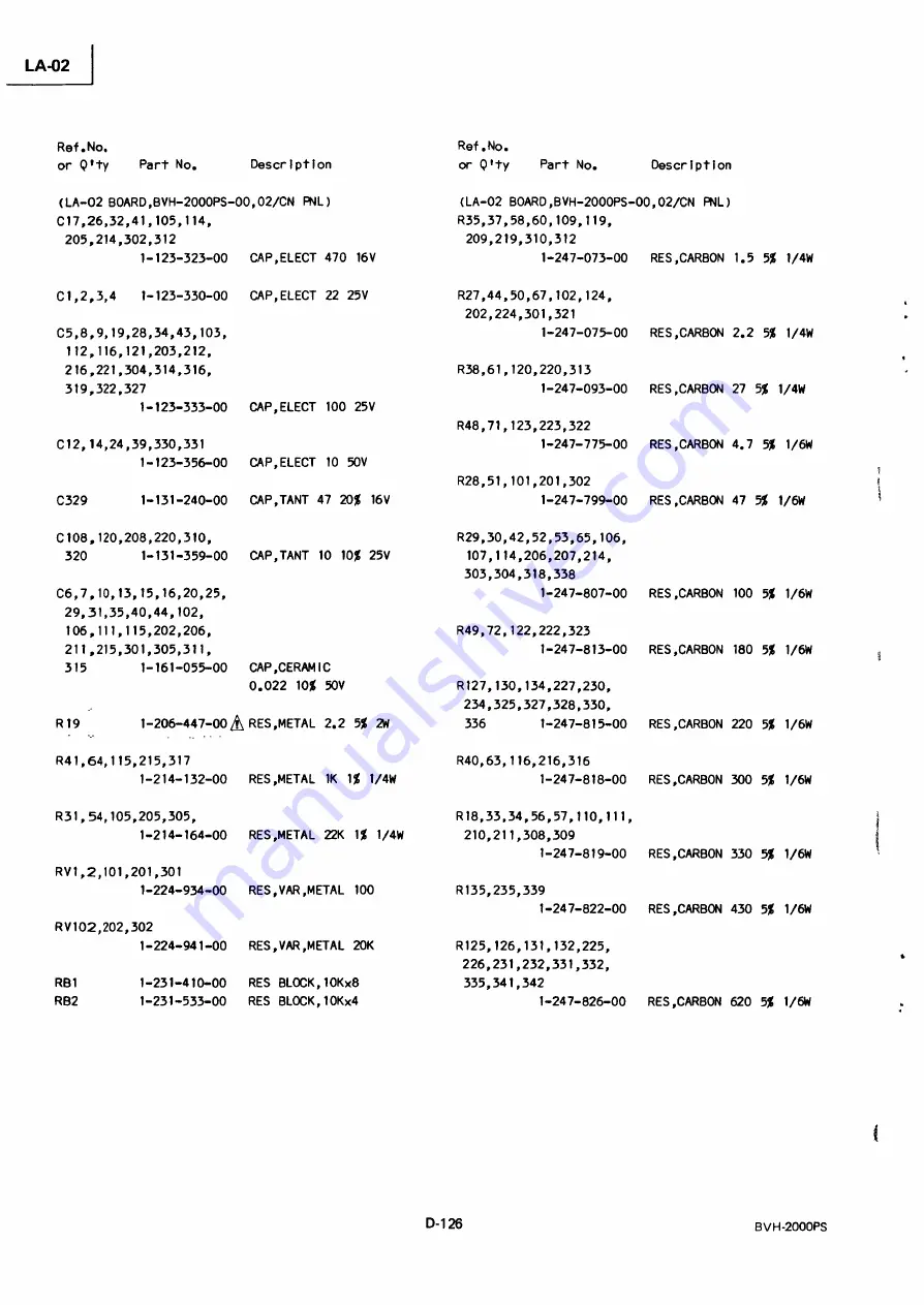 Sony BVH-2000PS Operation And Maintenance Manual Download Page 128