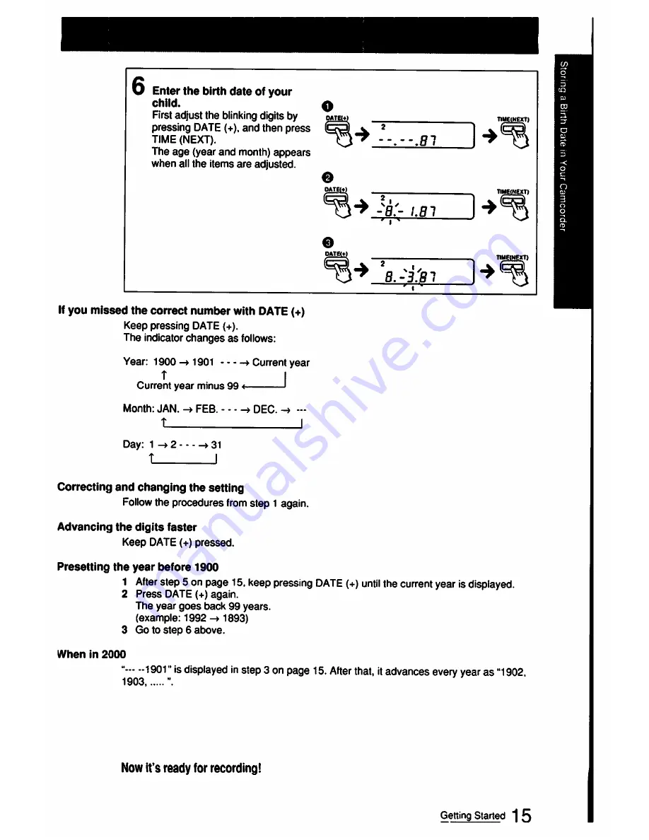 Sony CCD-FX511 Operation Manual Download Page 15