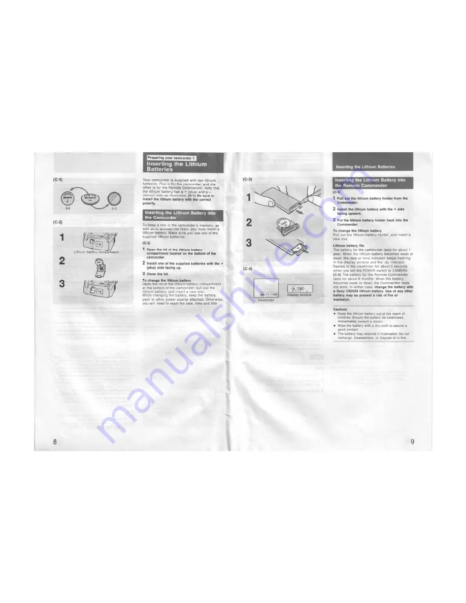 Sony CCD-TR805E Operation Manual Download Page 5