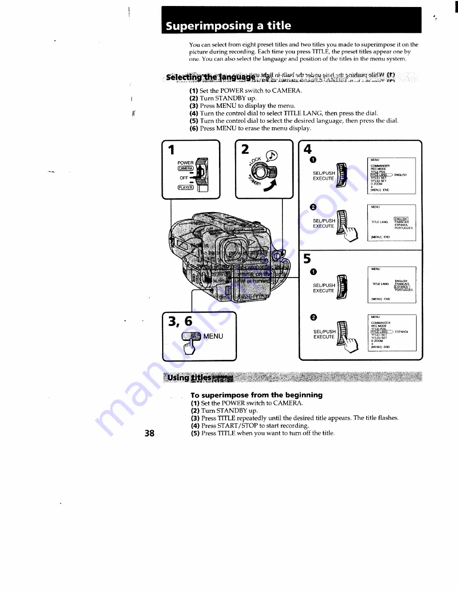 Sony CCD-TR86 - Video Camera Recorder 8mm Скачать руководство пользователя страница 38