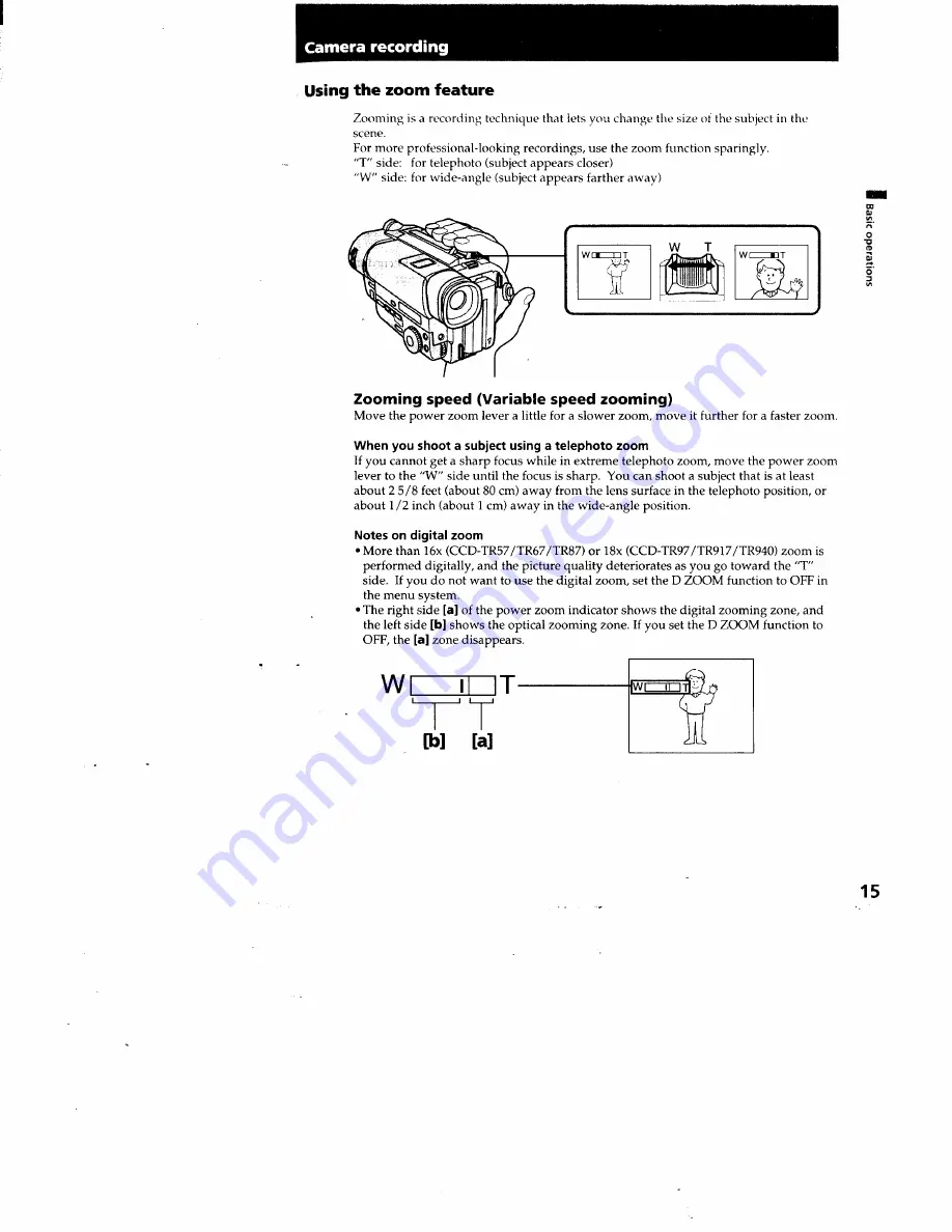 Sony CCD-TR940 - Video Camera Recorder Hi8&trade Operating Instructions Manual Download Page 13