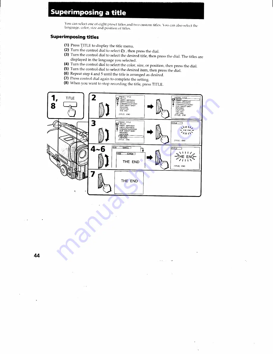 Sony CCD-TR940 - Video Camera Recorder Hi8&trade Operating Instructions Manual Download Page 42