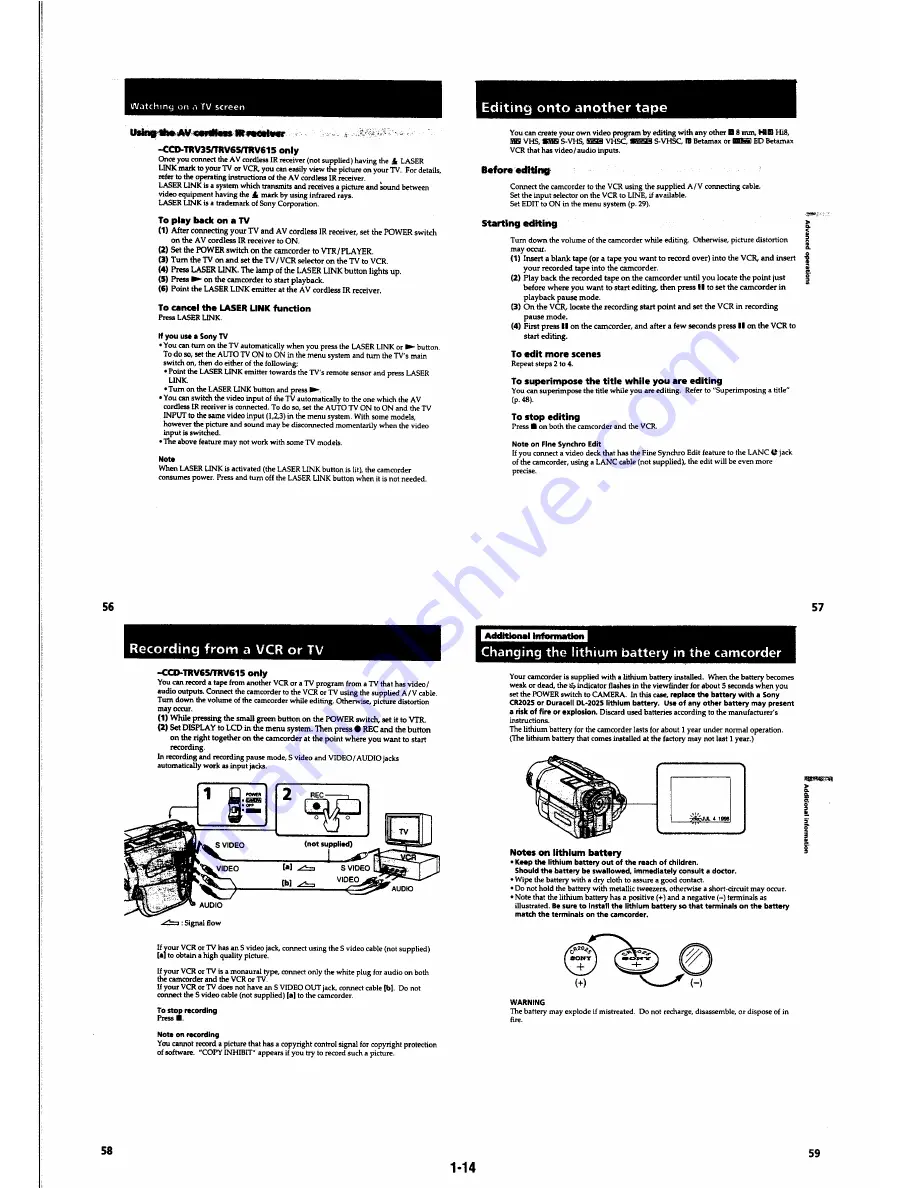 Sony CCD-TRV15 Скачать руководство пользователя страница 24