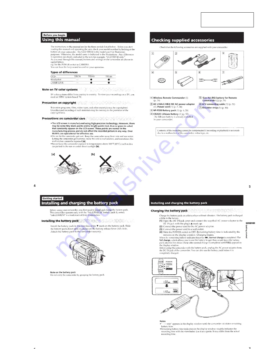 Sony CCD TRV16 - Hi8 Handycam Camcorder Service Manual Download Page 11