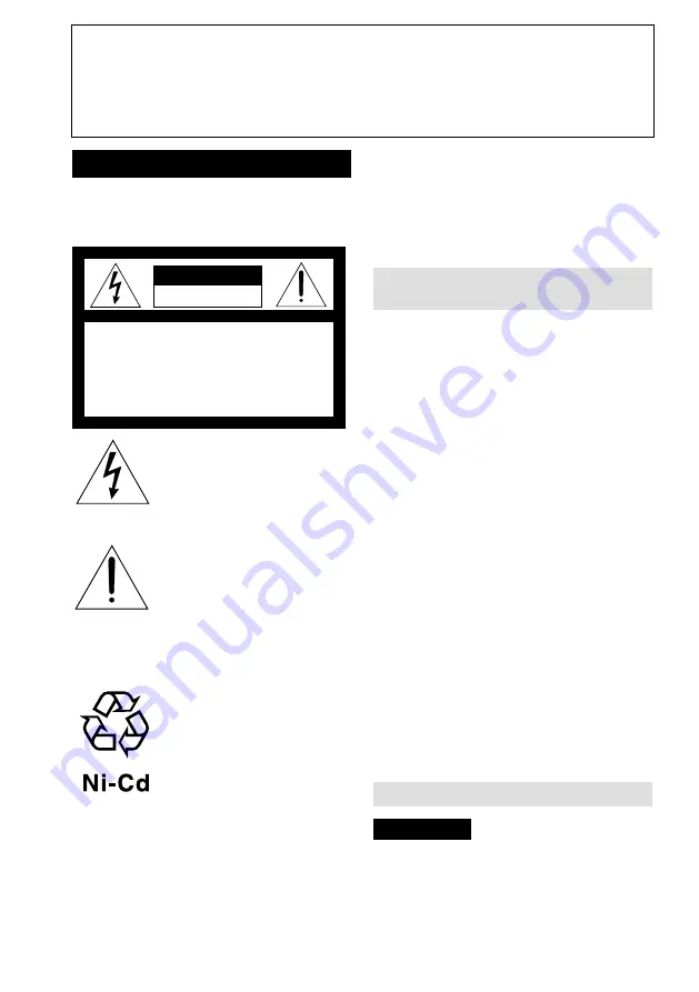 Sony CCD-TRV312 Operating Instructions  (primary manual) Operating Instructions Manual Download Page 2