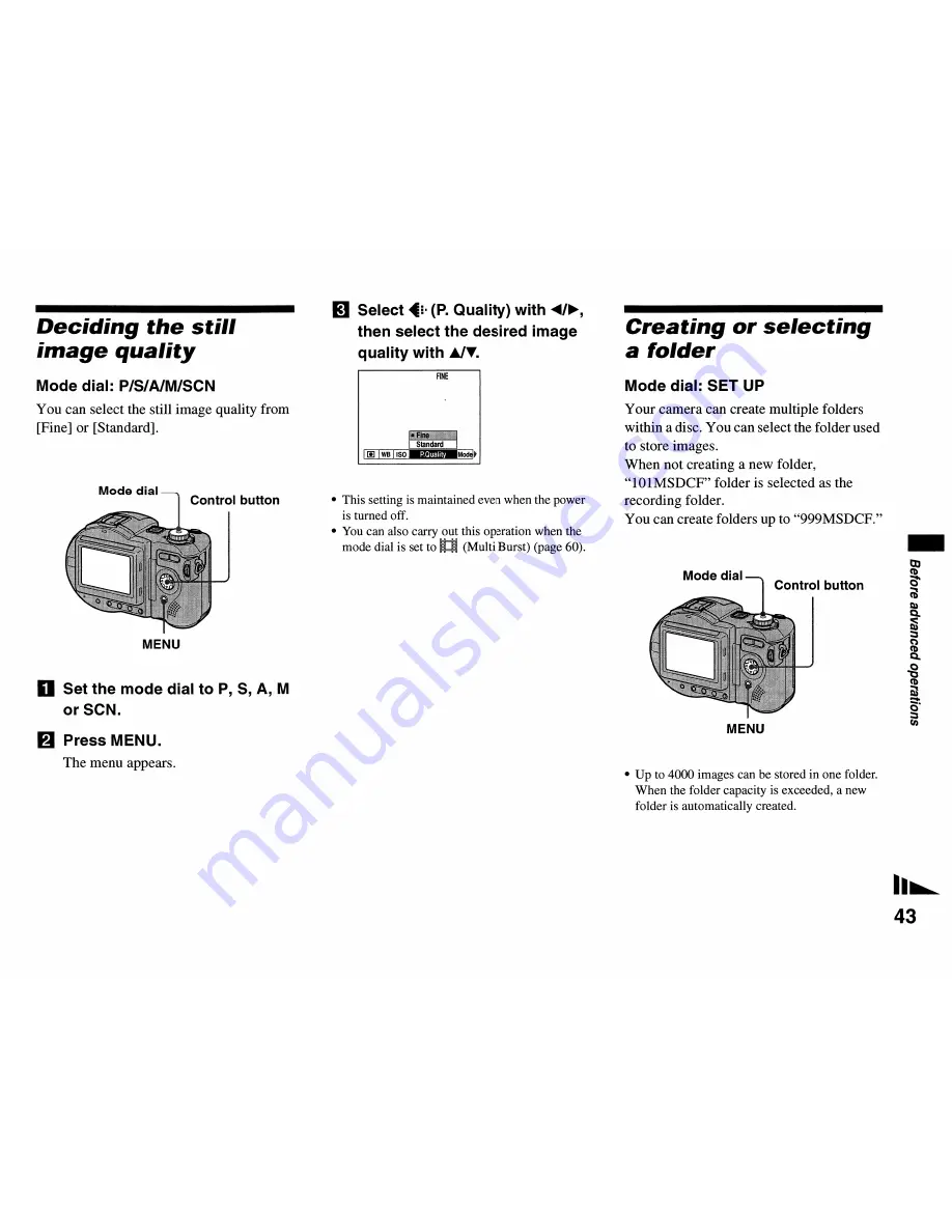 Sony CD Mavica MVC-CD500 Скачать руководство пользователя страница 43