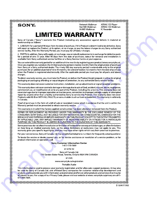 Sony CD Walkman D-NE920 Operating Instructions Manual Download Page 43