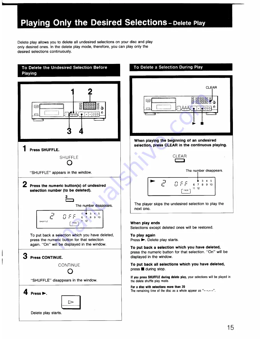 Sony CDP-597 Скачать руководство пользователя страница 15