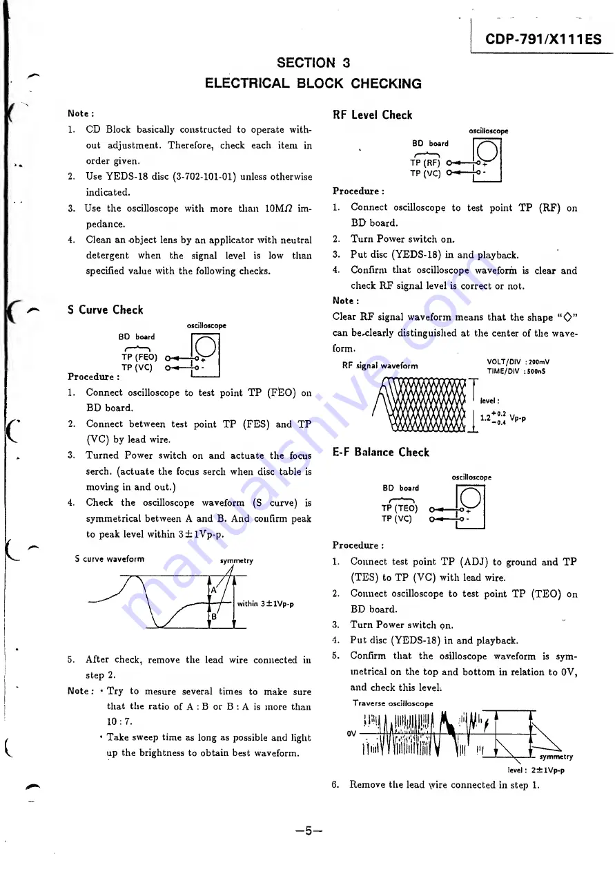 Sony CDP-791 Service Manual Download Page 5