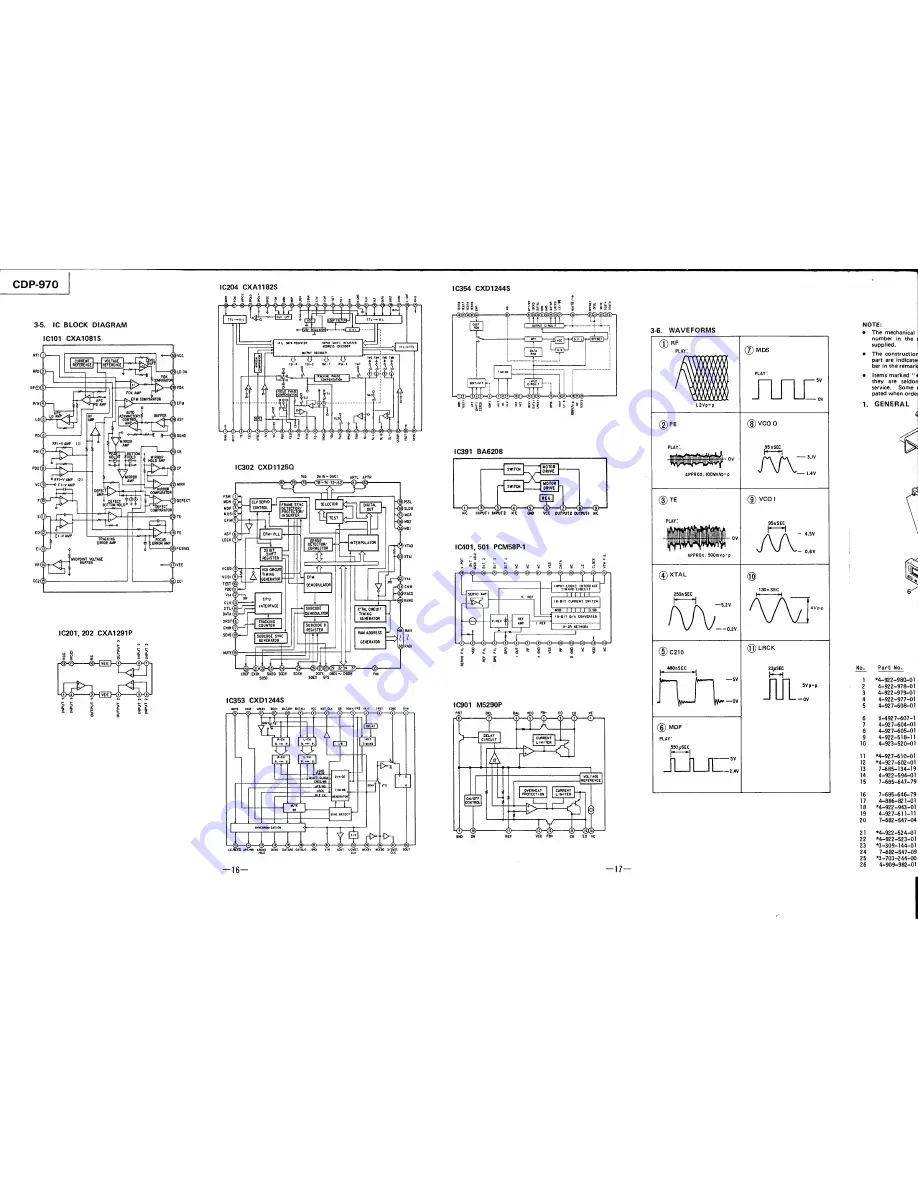 Sony CDP-970 Service Manual Download Page 11