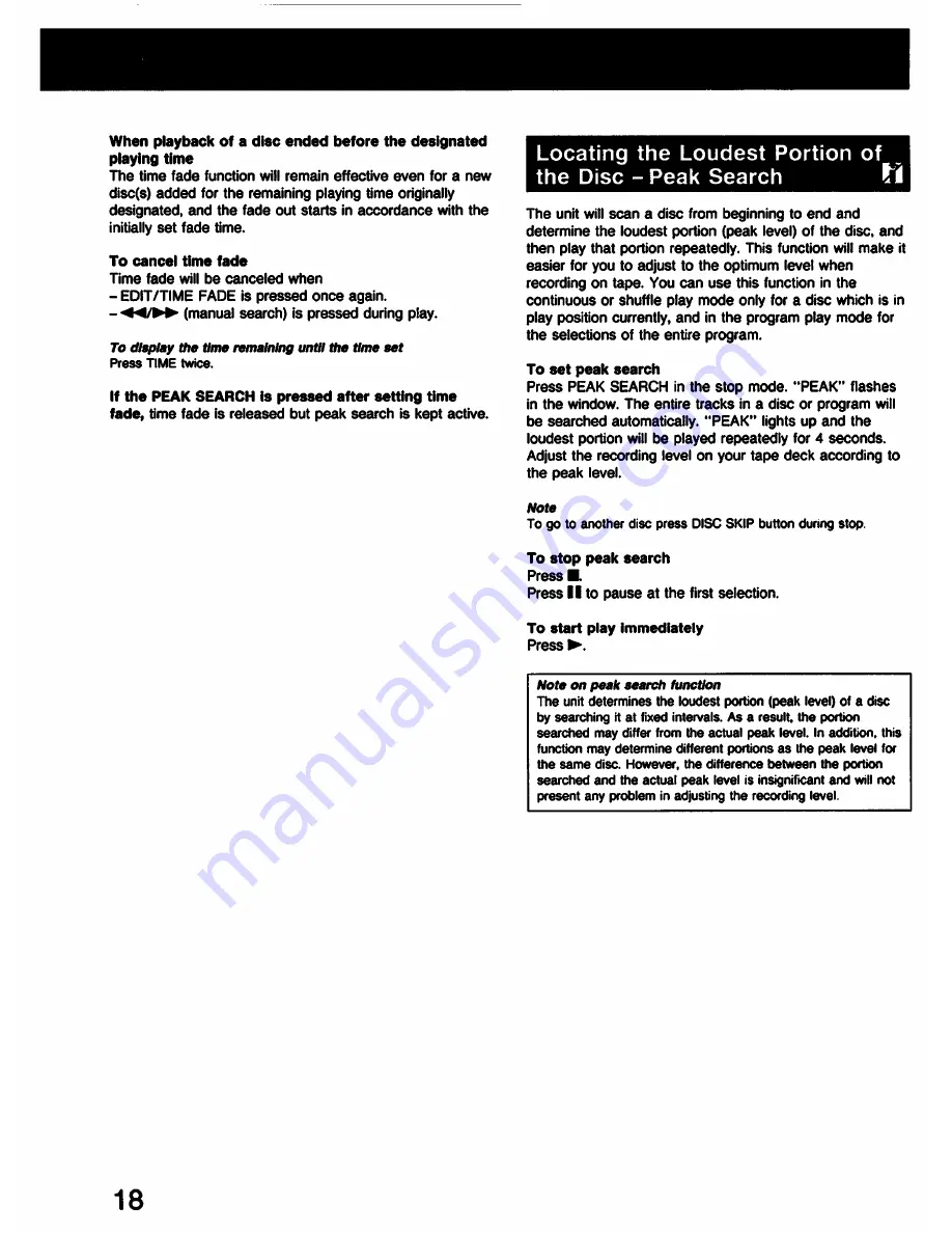 Sony CDP-C225 - Compact Disc Player Operating Instructions Manual Download Page 18