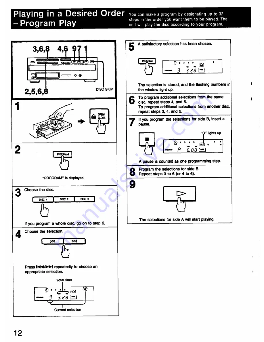 Sony CDP-C312M Operating Instructions Manual Download Page 12