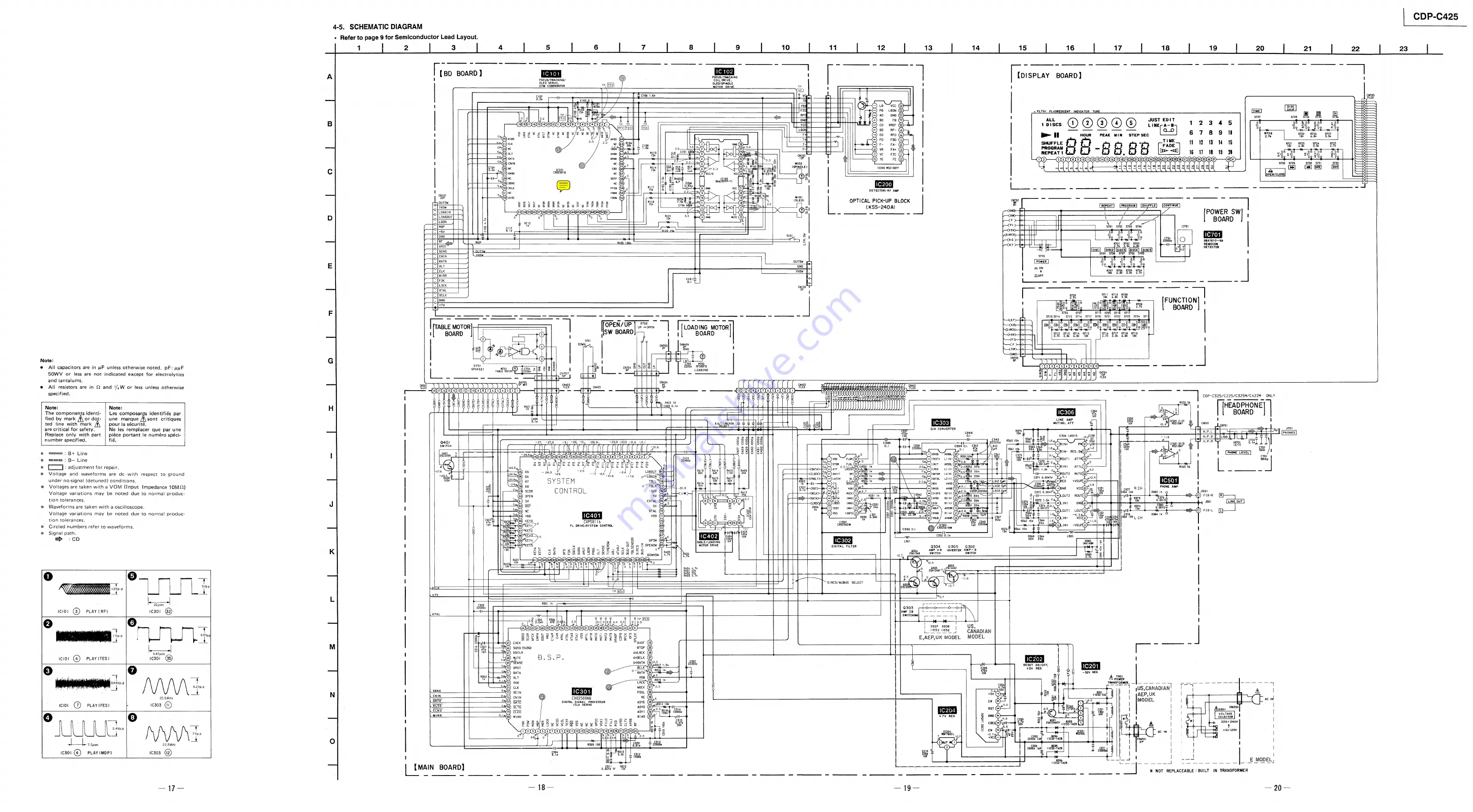 Sony CDP-C425 Service Manual Download Page 13