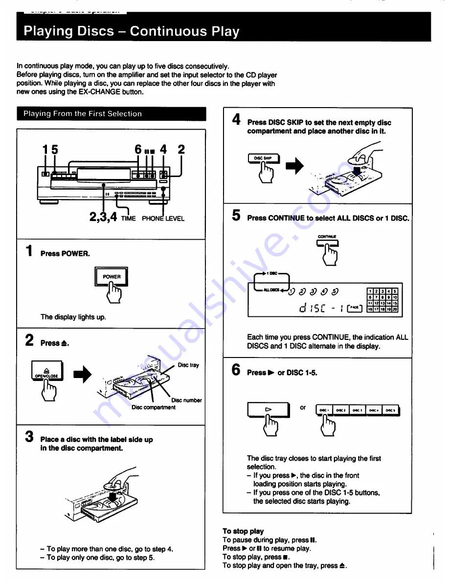 Sony CDP-C445 Operating Instructions Manual Download Page 8