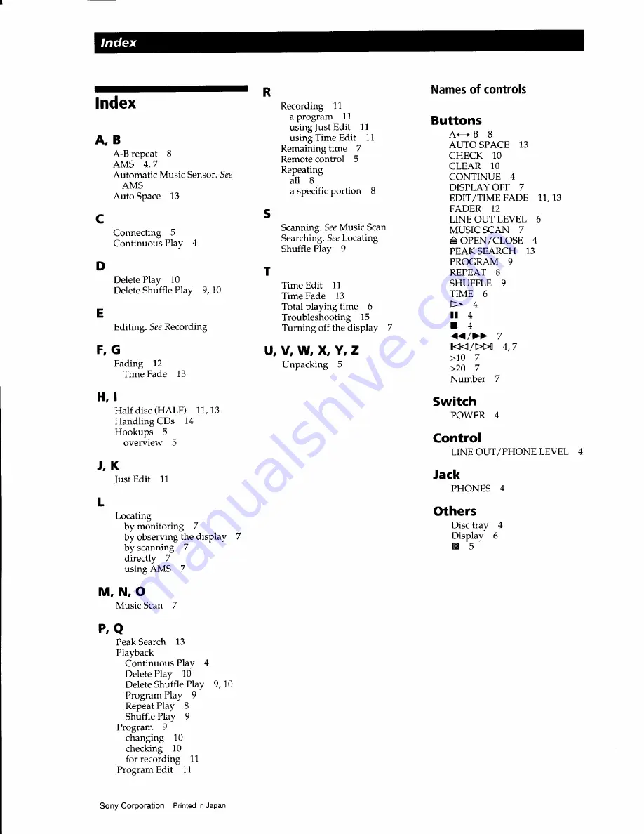 Sony CDP-XA1ES Operating Instructions Manual Download Page 16