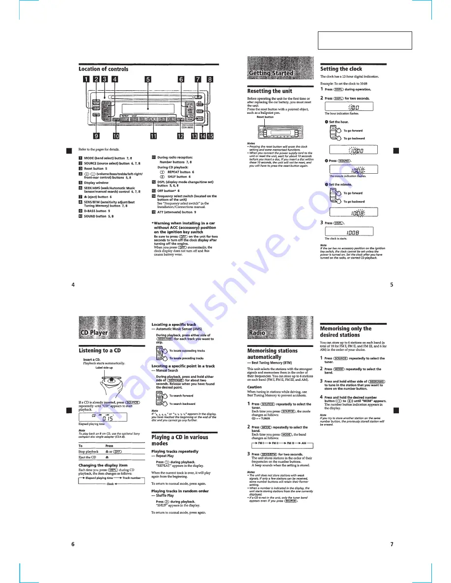 Sony CDX-1200 - Fm/am Compact Disc Player Service Manual Download Page 3