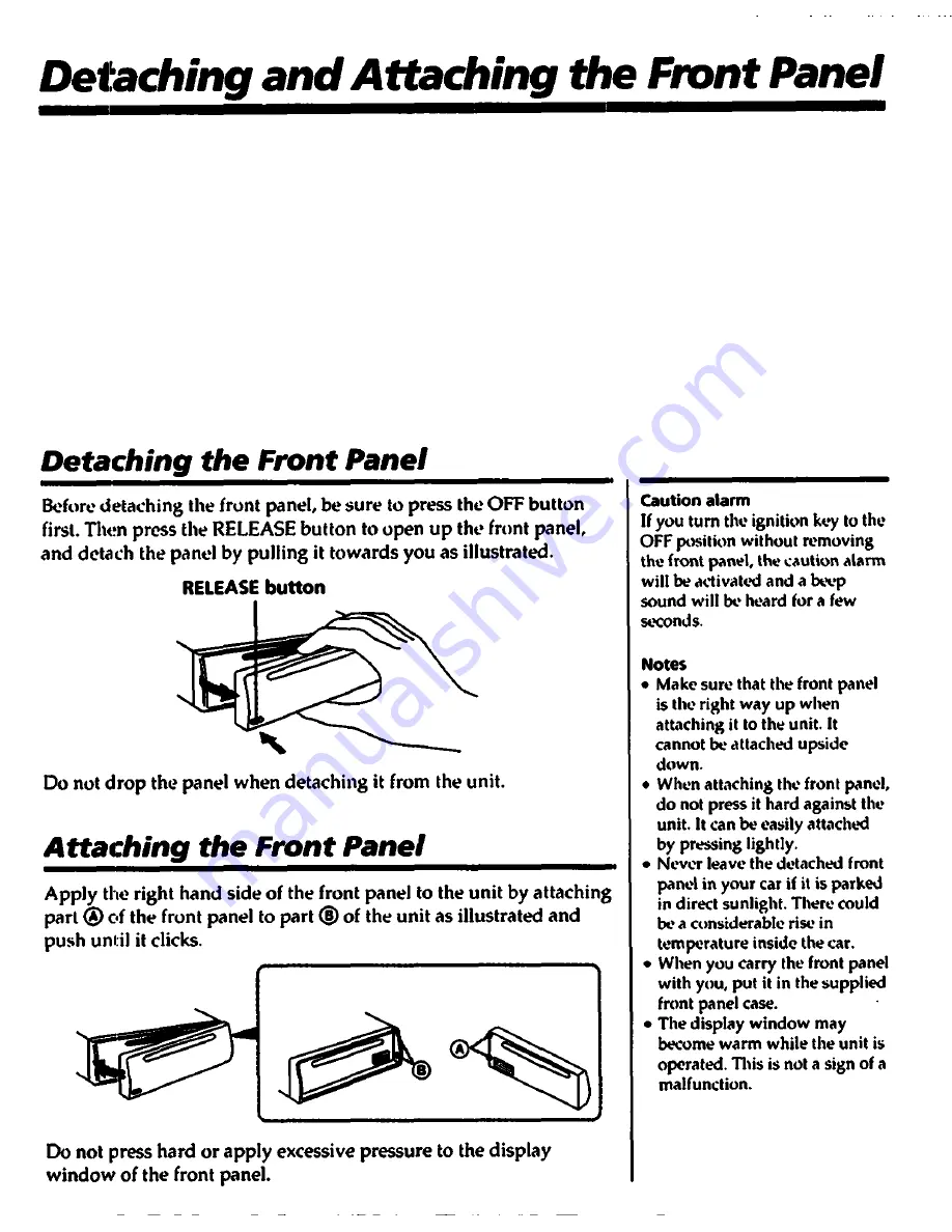 Sony CDX-5070 Operating Instructions Manual Download Page 11