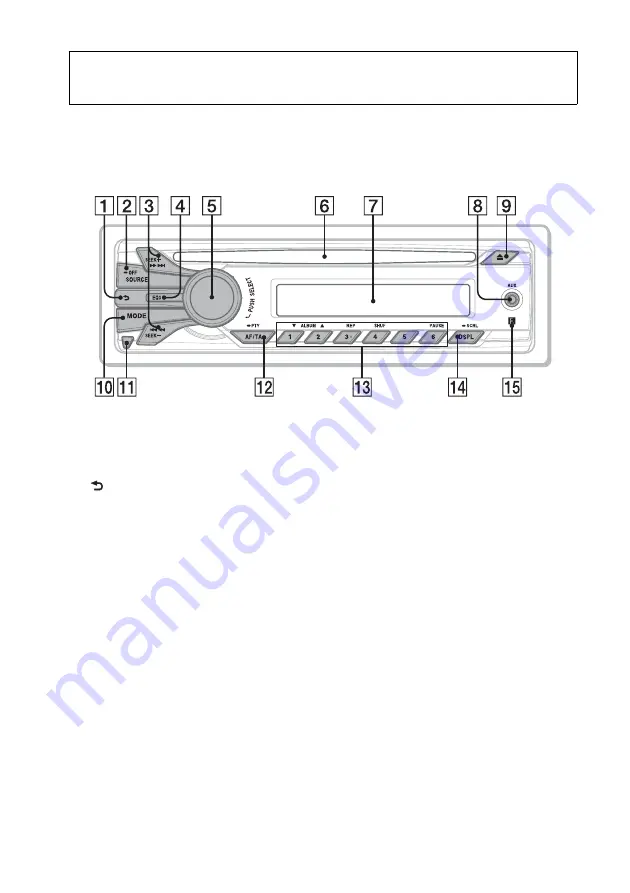 Sony CDX-GT260MP Operating Instructions Manual Download Page 6