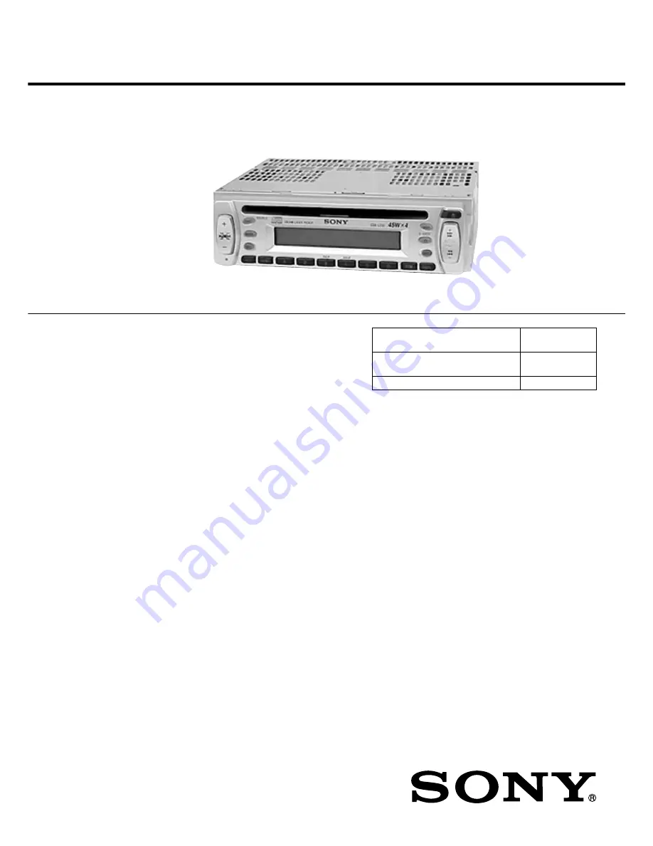 Sony CDX-L300 Installation/Connection Скачать руководство пользователя страница 1