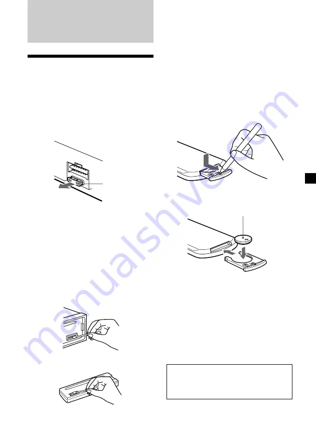 Sony CDX-L450X Operating Instructions (English, Español) Operating Instructions Manual Download Page 15