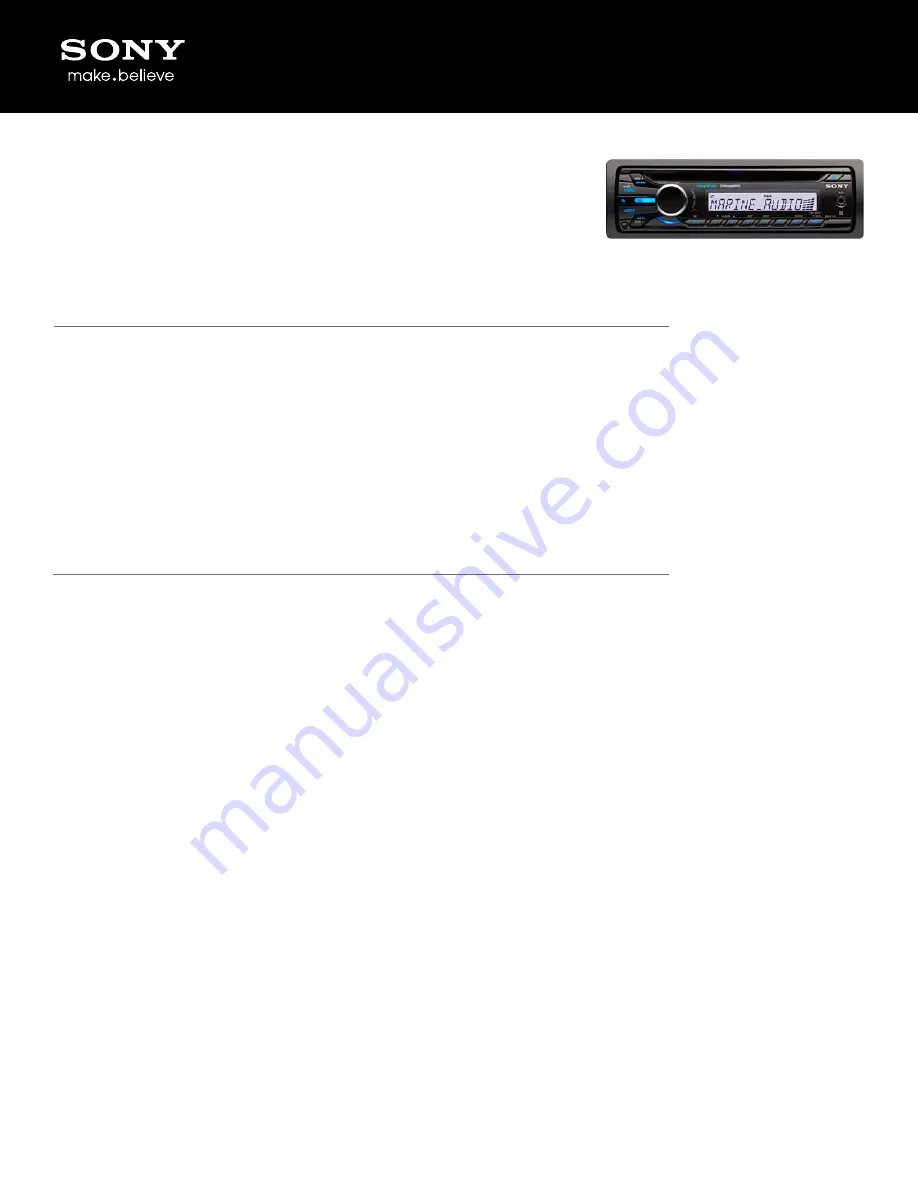 Sony CDX-M20 Specifications Download Page 1