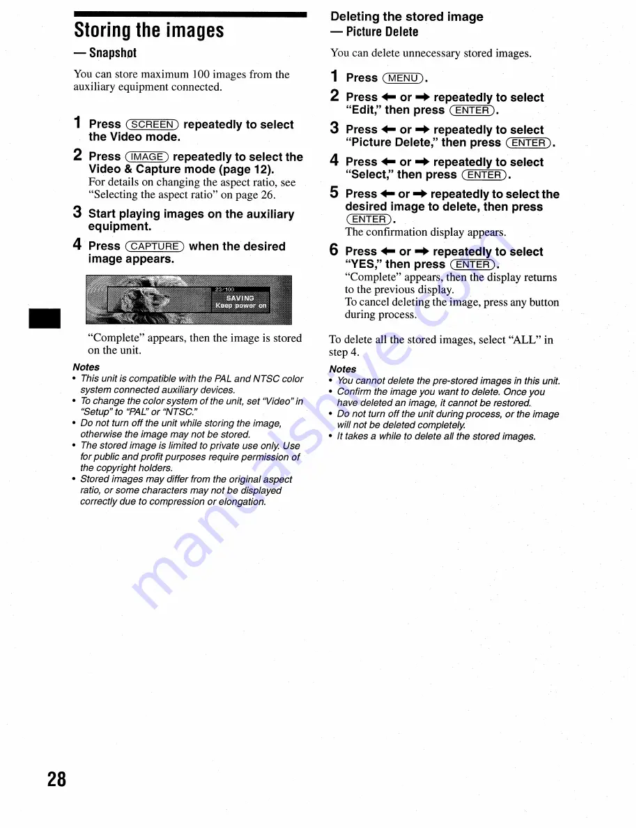 Sony CDX-M9905X Operating Instructions Manual Download Page 28