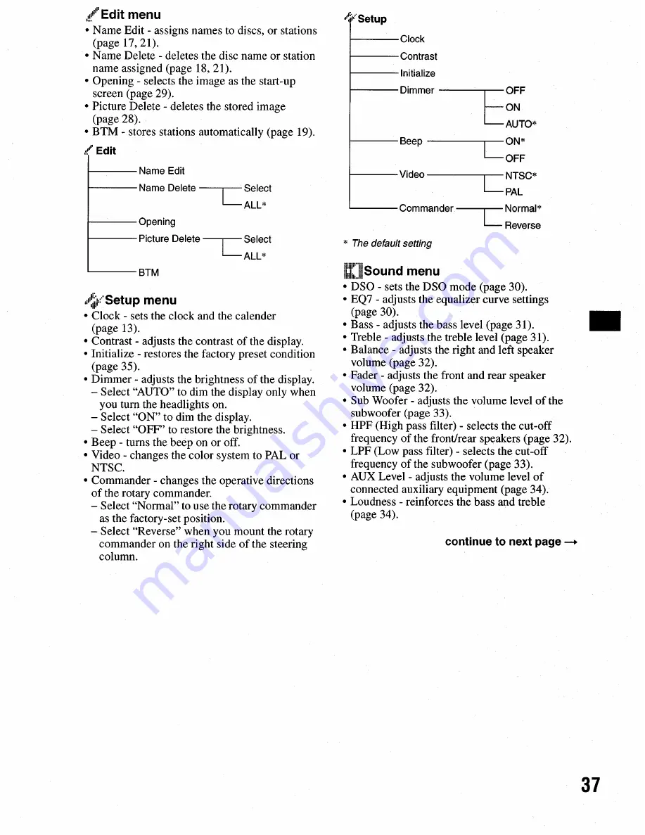 Sony CDX-M9905X Operating Instructions Manual Download Page 37