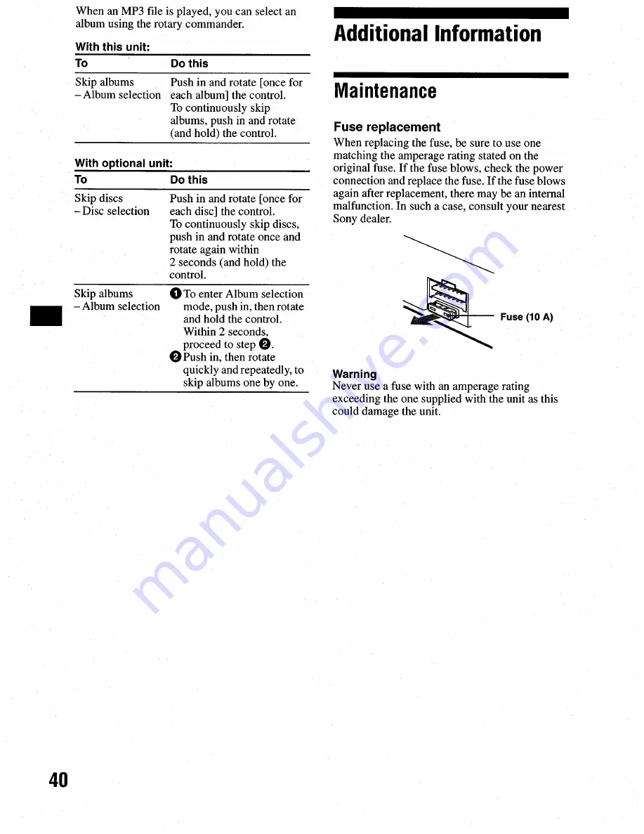 Sony CDX-M9905X Скачать руководство пользователя страница 40