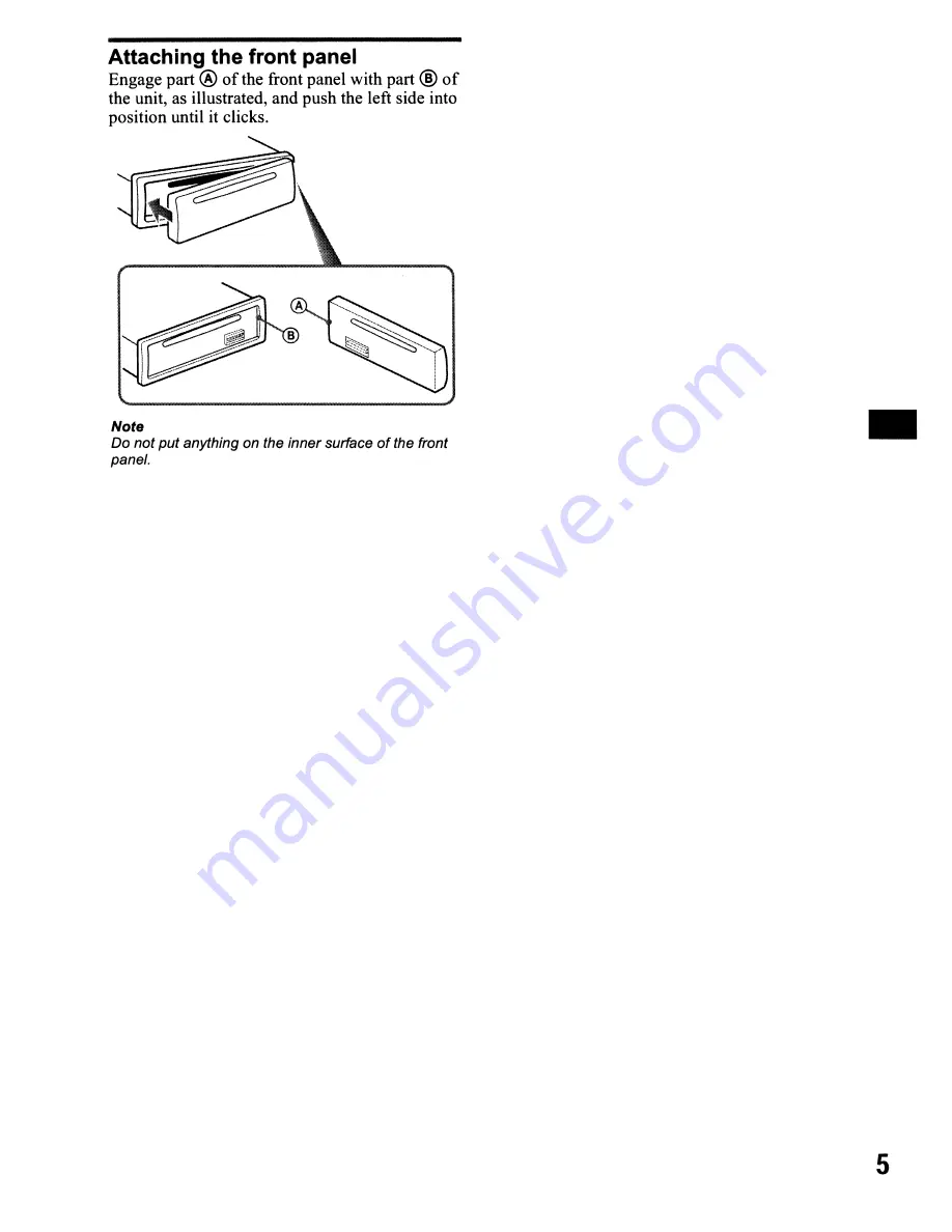 Sony CDX-MR10 Operating Instructions Manual Download Page 5