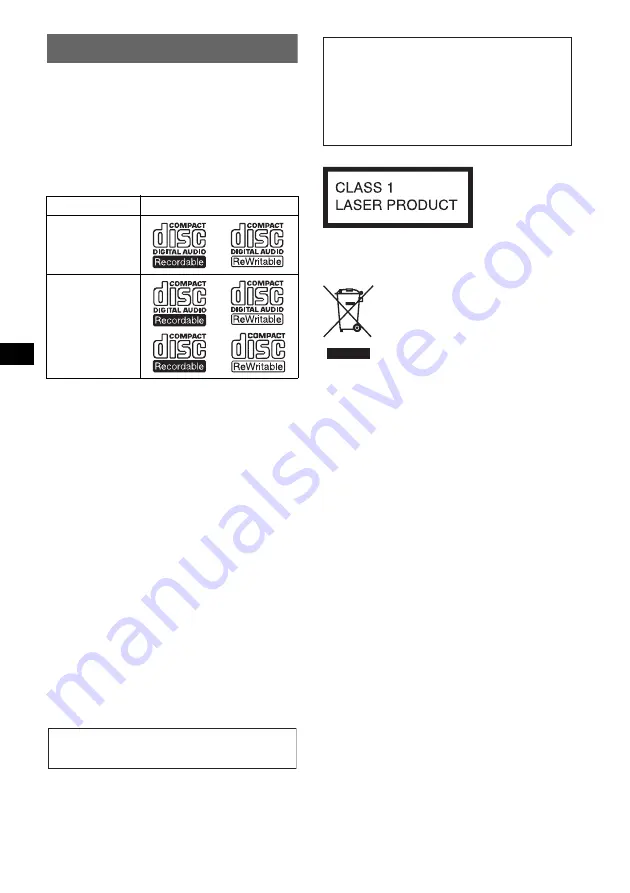 Sony CDX-R450 Operating Instructions Manual Download Page 2