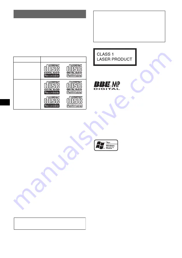 Sony CDX-RA750 Operating Instructions Manual Download Page 2