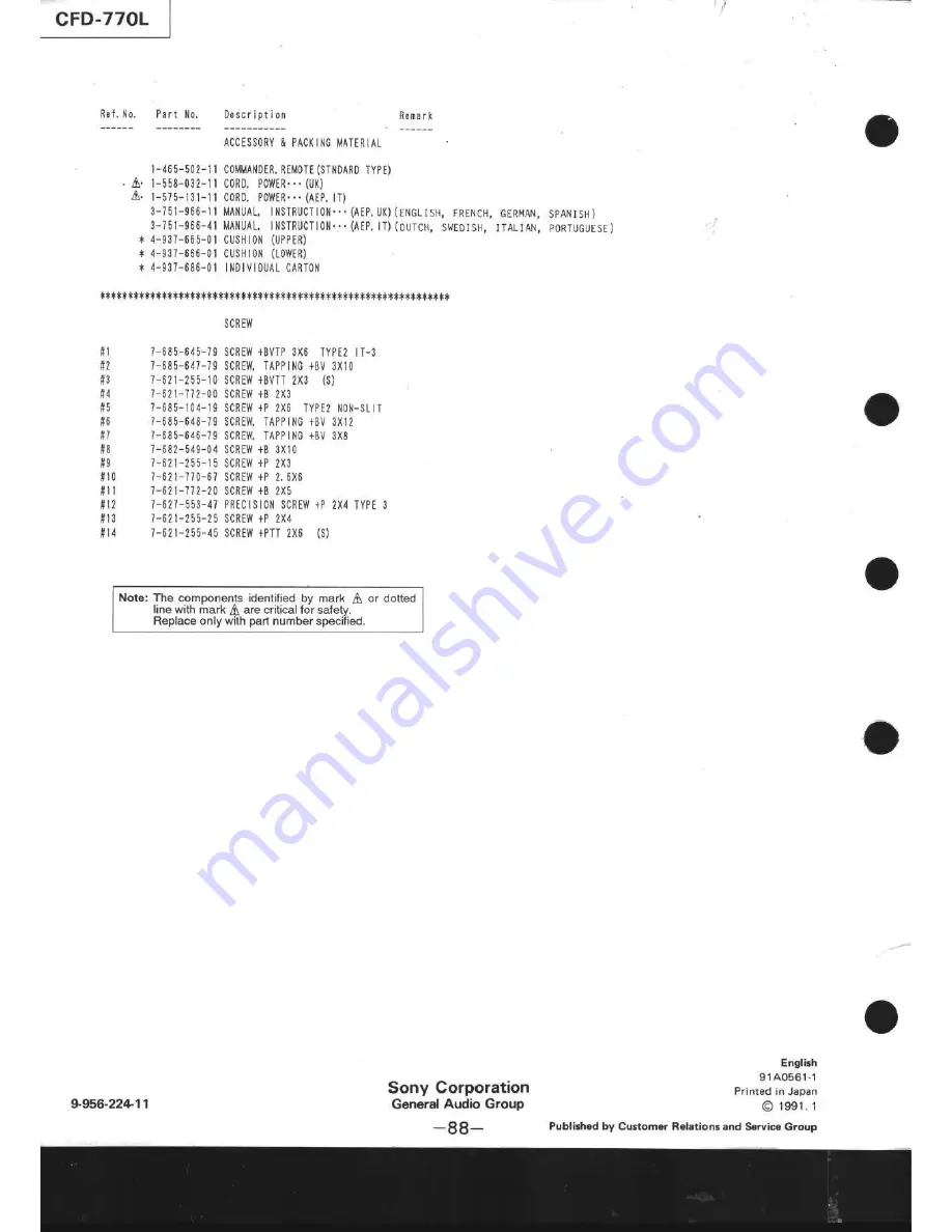 Sony CFD-770L Service Manual Download Page 92