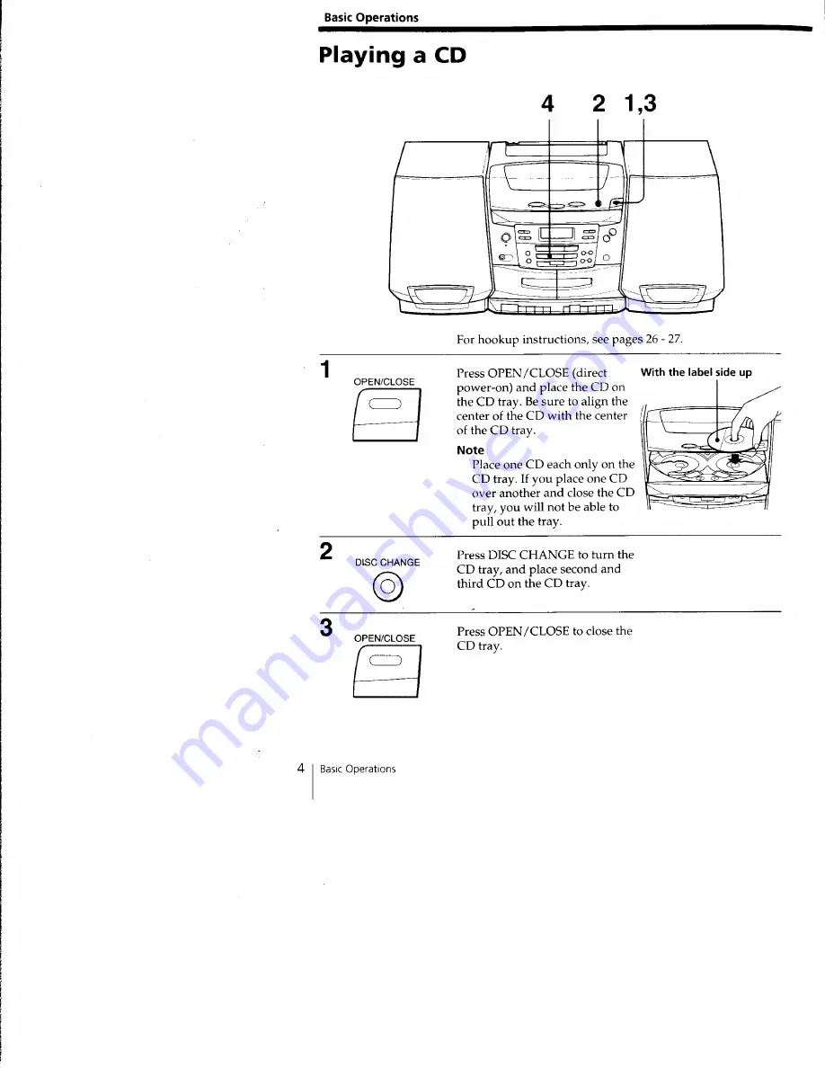 Sony CFD-C1000 - Boombox With Cd Скачать руководство пользователя страница 4