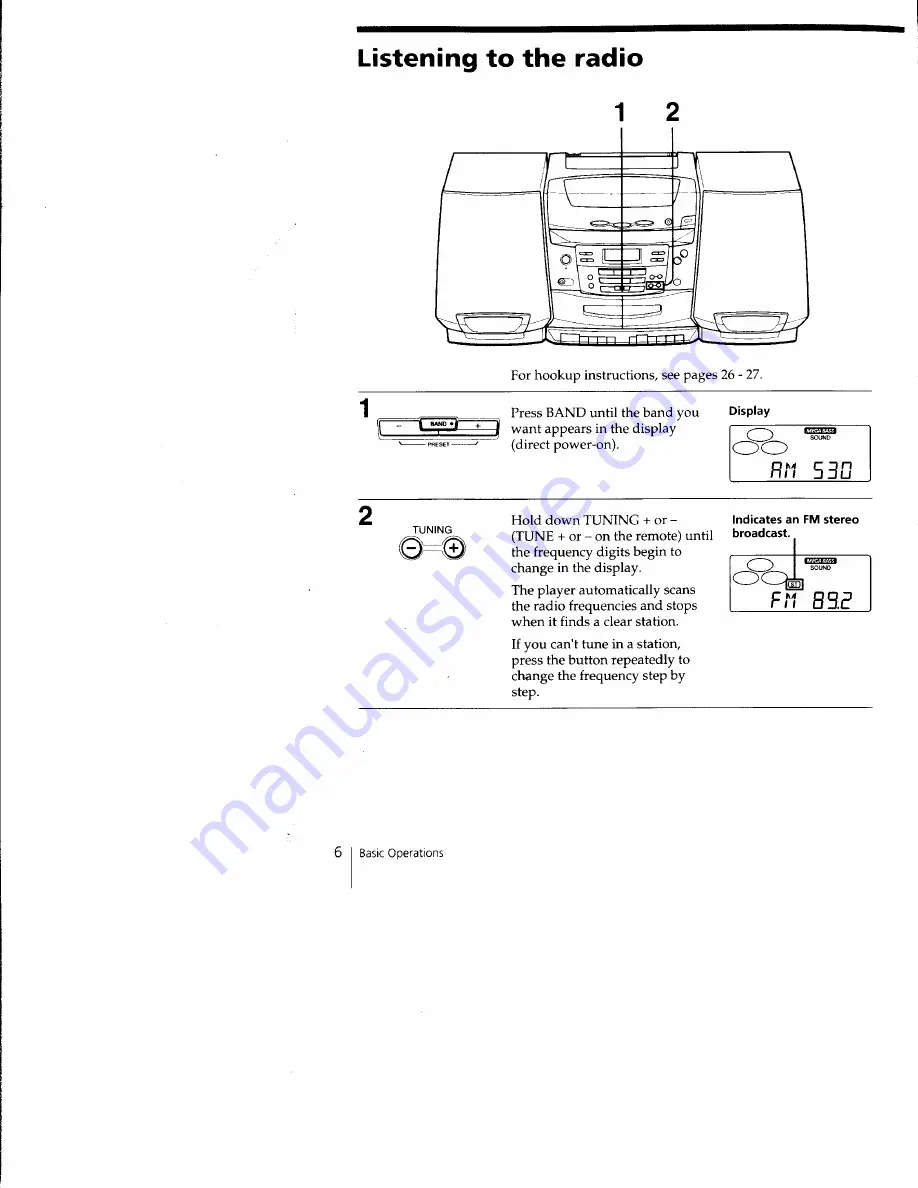 Sony CFD-C1000 - Boombox With Cd Operating Instructions Manual Download Page 6