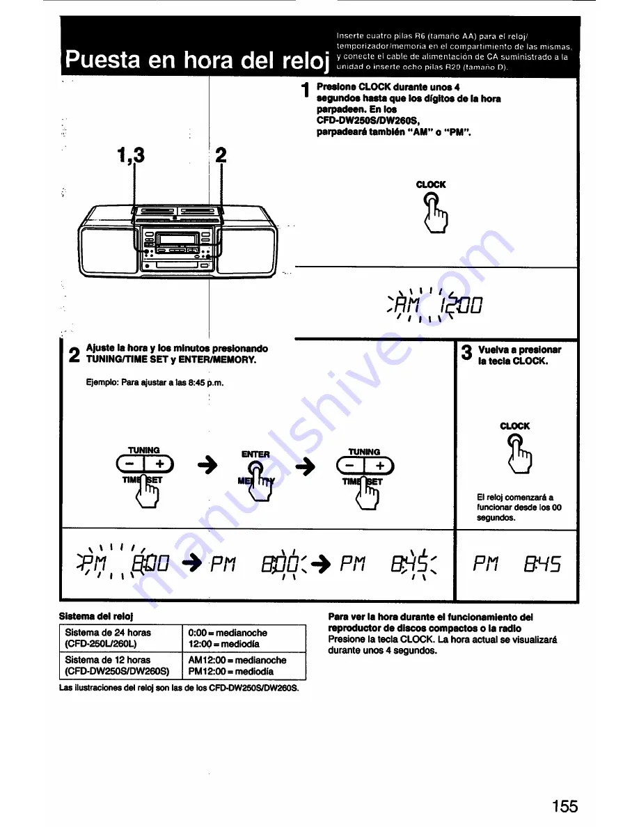 Sony CFD-DW250L Operating Instructions Manual Download Page 155