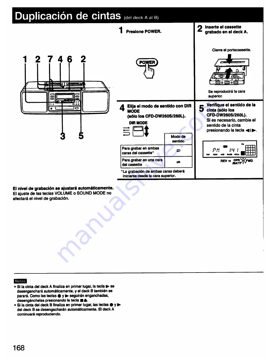 Sony CFD-DW250L Скачать руководство пользователя страница 168