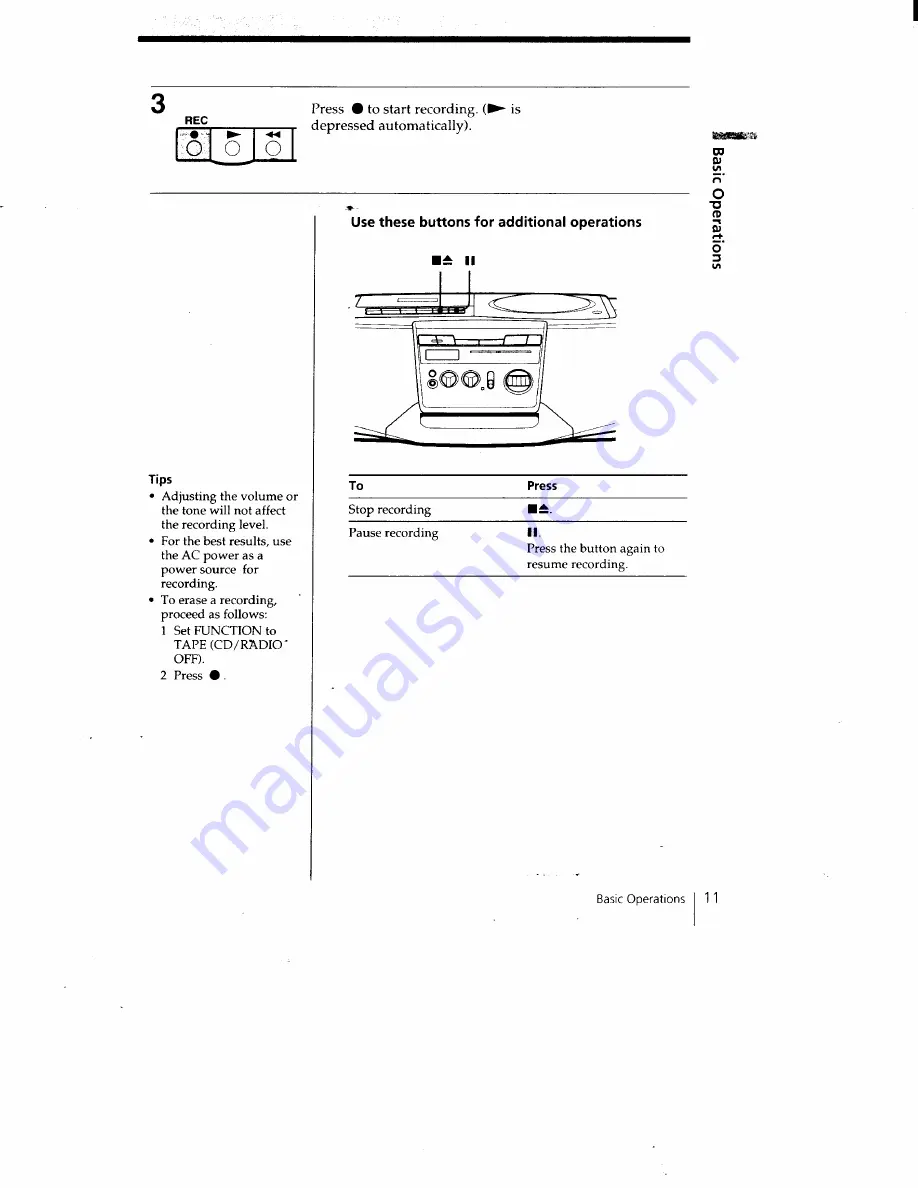 Sony CFD-V15 - Cd Radio Cassette-corder Скачать руководство пользователя страница 11