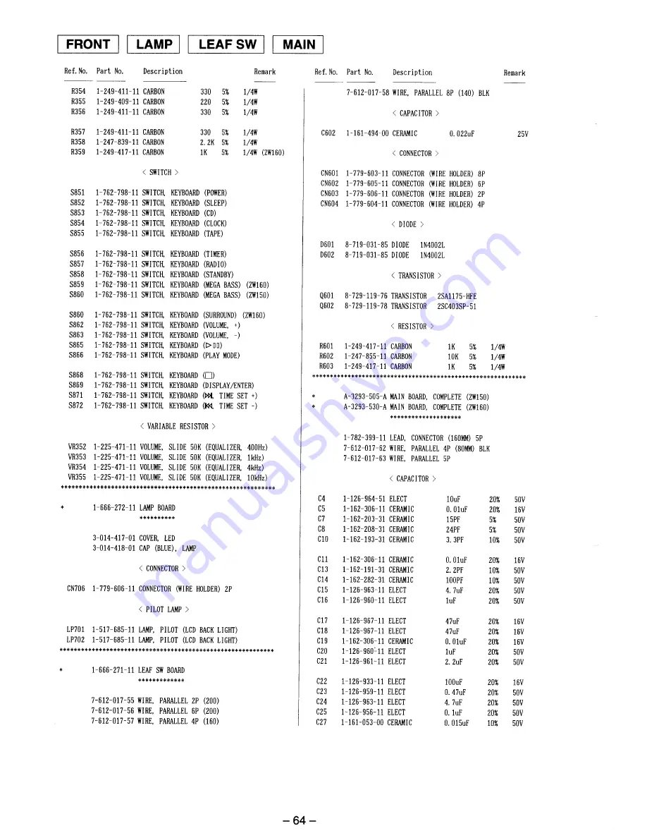 Sony CFD-ZW150 Service Manual Download Page 46