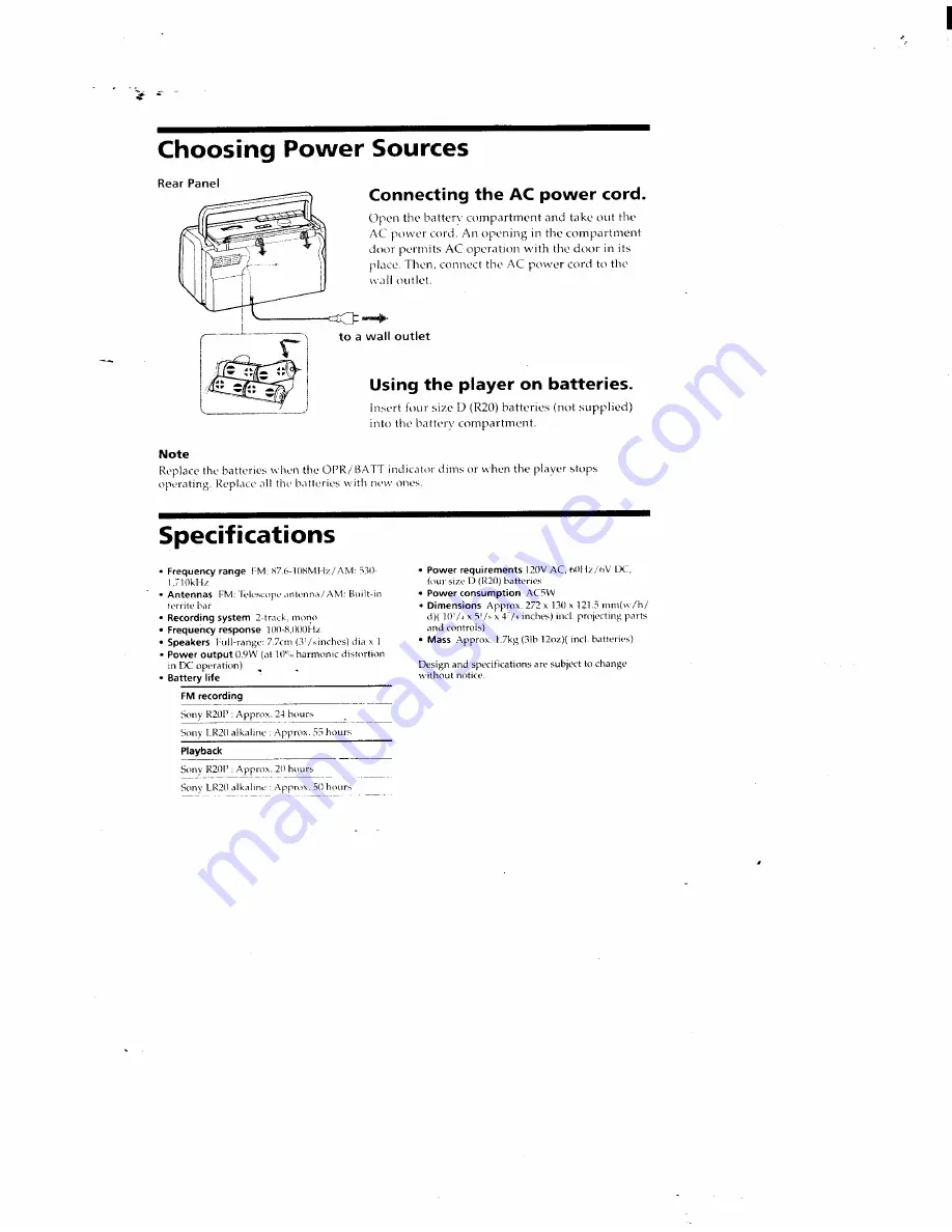 Sony CFM-10 Operating Instructions  (primary manual) Operating Instructions Download Page 4