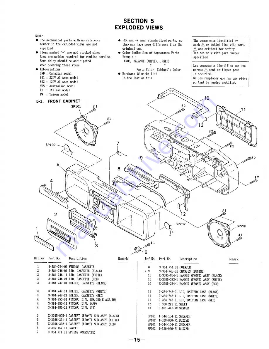 Sony CFS-200 Скачать руководство пользователя страница 10