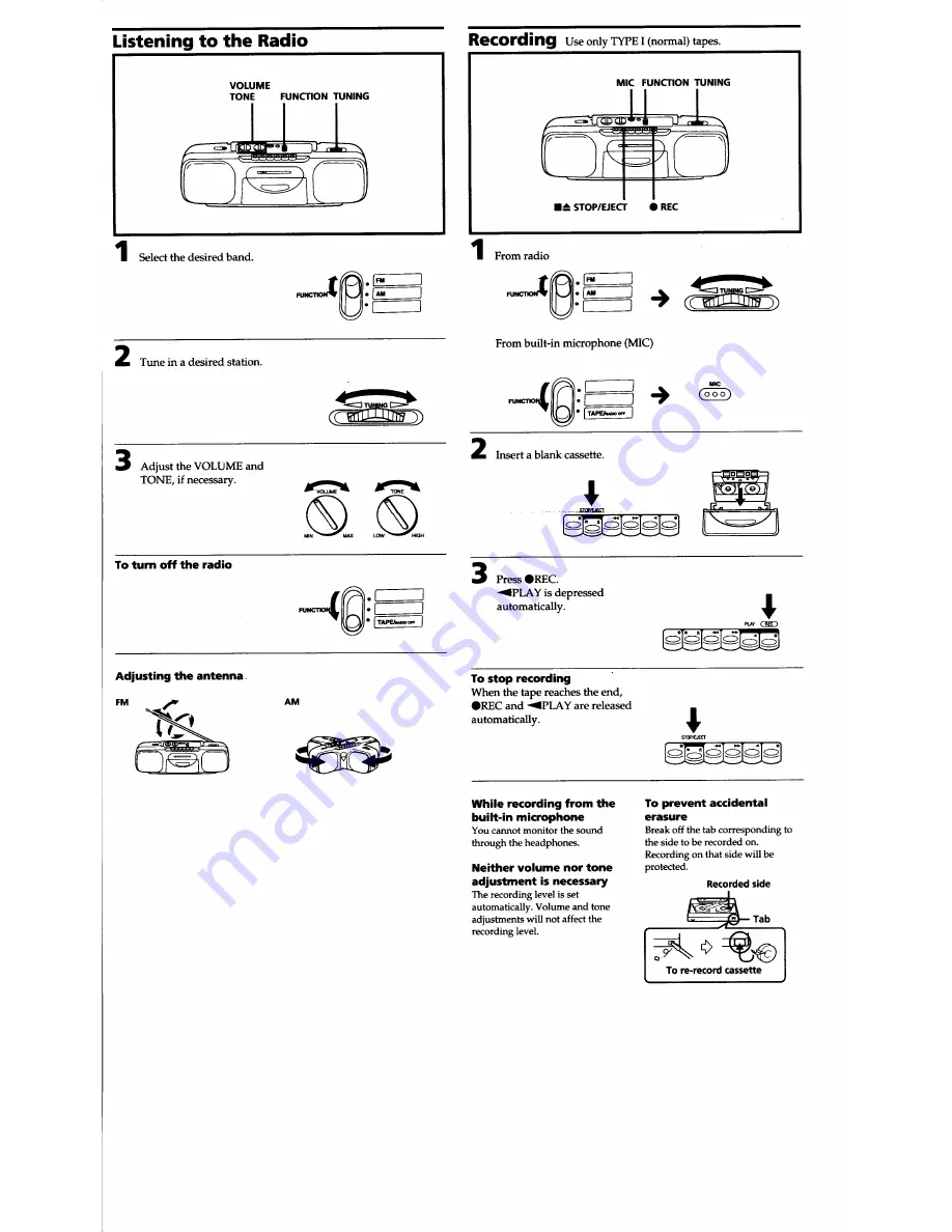 Sony CFS-B11 Operating Instructions Download Page 3