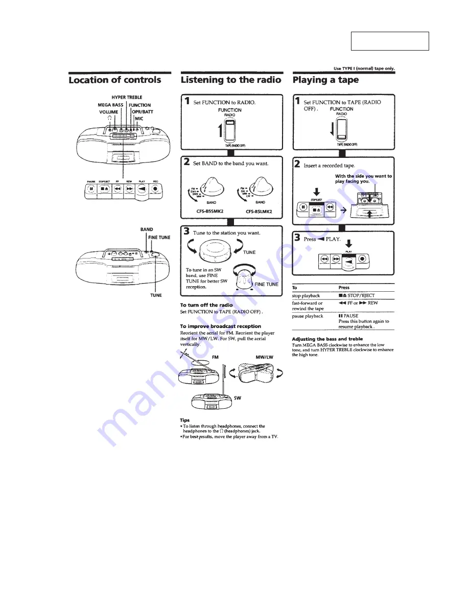 Sony CFS-B5SMK2 Service Manual Download Page 3